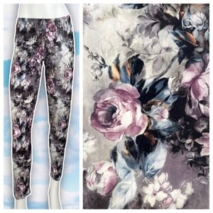 ❤️ CAPELLI NEW YORK Brushed Velour Dark Floral Print Leggings Whimsigoth Fairy